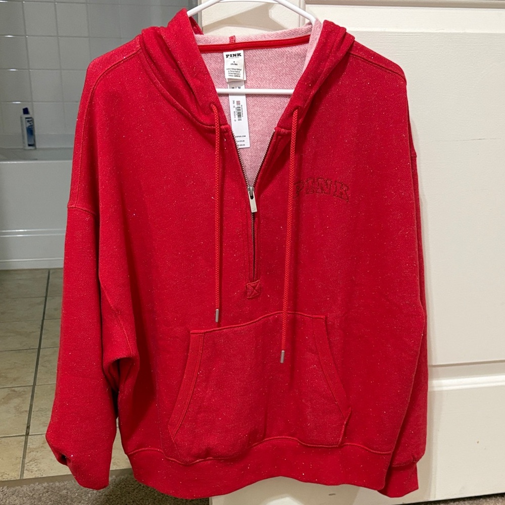 PINK Victoria's Secret Red GLITTERSweater
